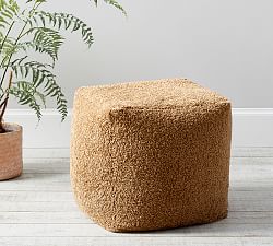 Cozy Teddy Faux Fur Pouf