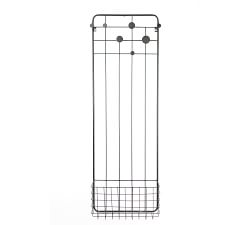 Wall-Mounted Metal Coat Rack &amp; Basket