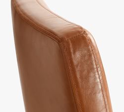 Classic Leather Metal Cantilever Dining Chair