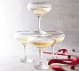 Etched Gold Rim Coupe Glasses - Set of 4
