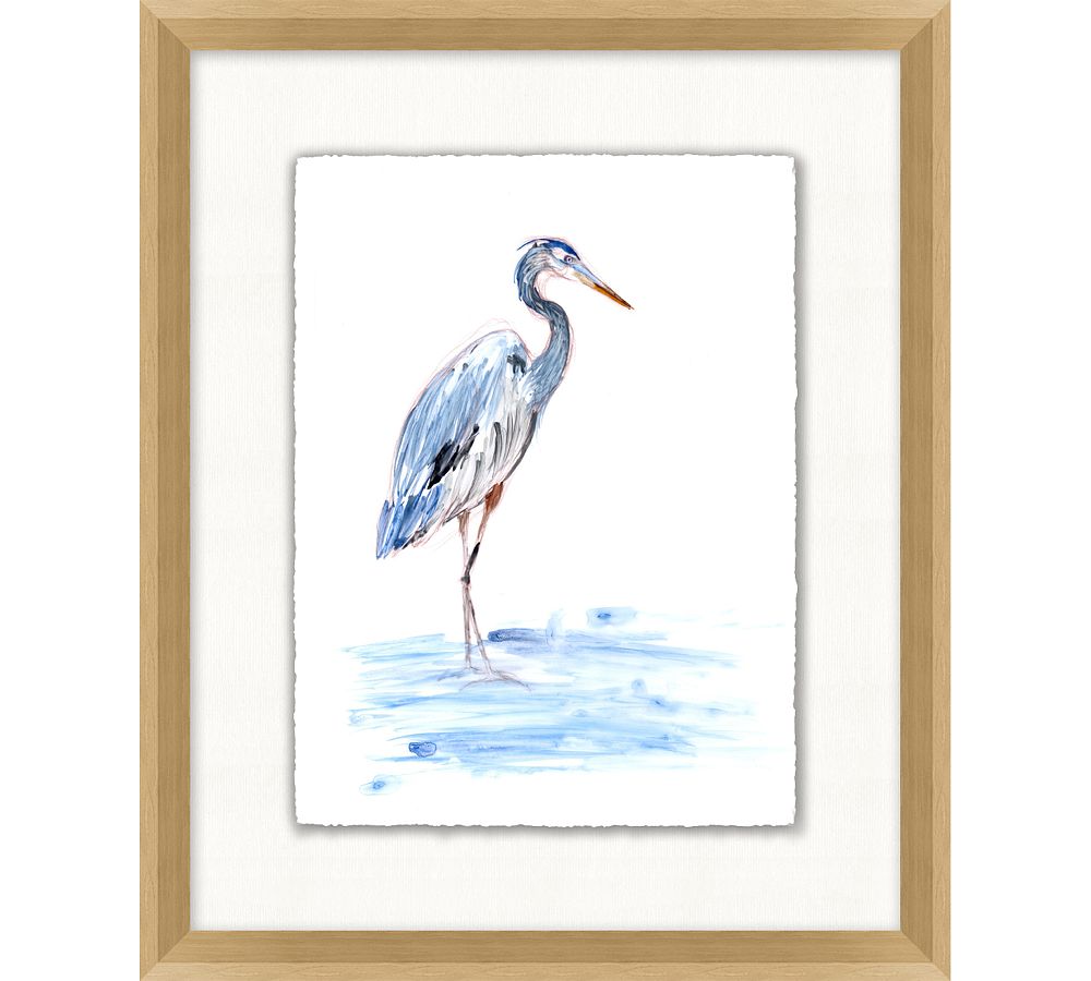 Watercolor Heron Framed Print