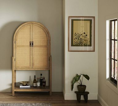 Dolores Cane Bar Cabinet (38") - Stylish Storage