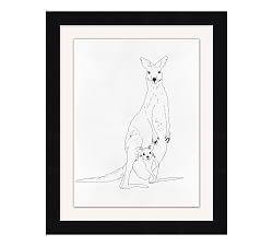 Kangaroo Pair Sketch Framed Print