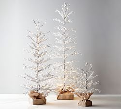 Open Box: Lit Snowy Crystal Trees