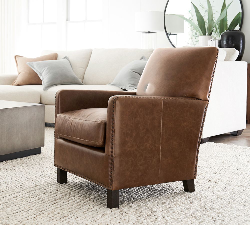 Open Box: Howard Leather Chair with Nailheads
