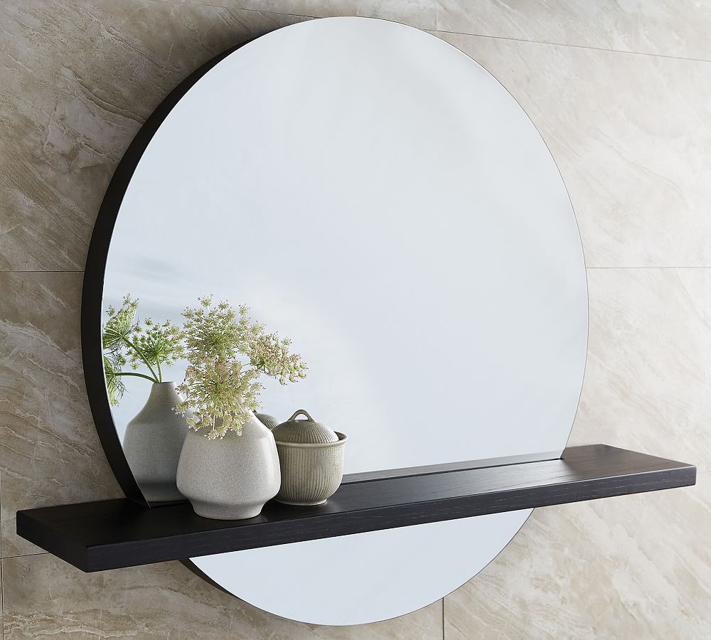 Rilen Round Mirror &amp; Shelf