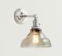Vintage Glass Straight Arm Sconce (8'')