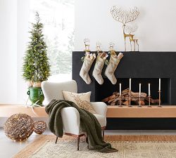Brass Sculpted Reindeer Stocking Holders
