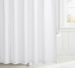 Clipped Jacquard Cotton Shower Curtain