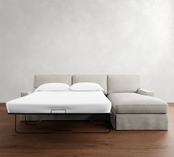 PB Comfort Square Arm Slipcovered Chaise Sleeper Sectional (108&quot;)