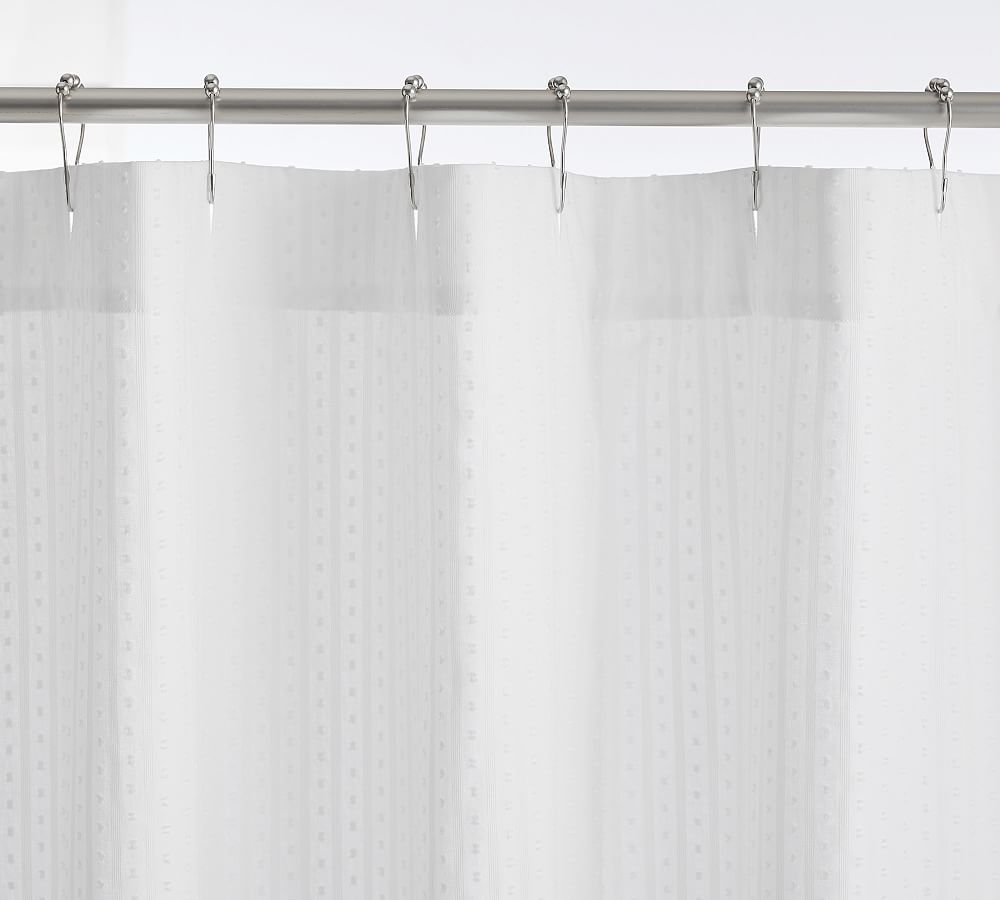 Clipped Jacquard Cotton Shower Curtain