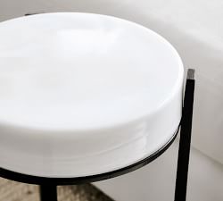 Open Box: Cori Round Recycled Glass Accent Table (10&quot;)