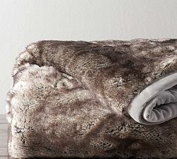 Faux Fur Ombre Tipped Throw