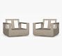 Indio Eucalyptus Modern Platform Swivel Outdoor Lounge Chair