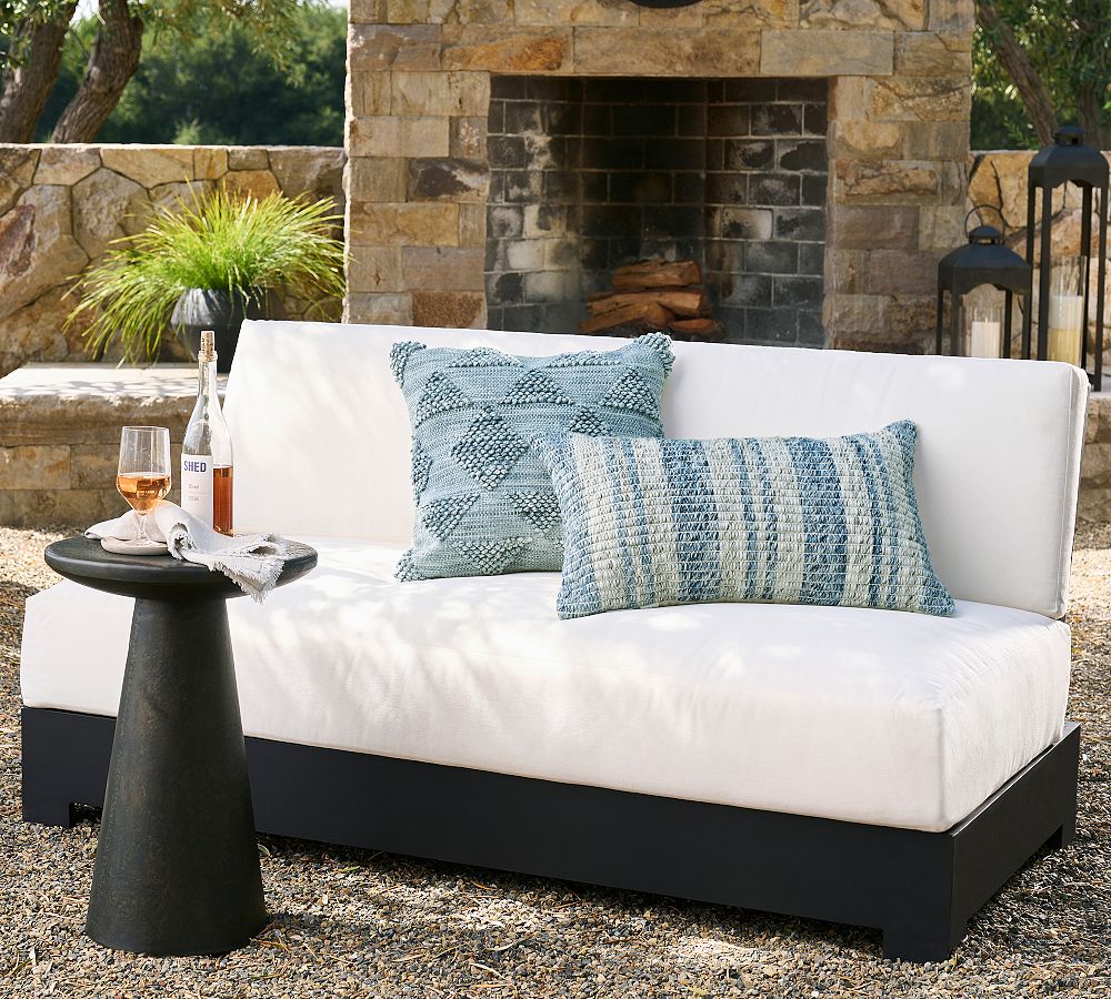 Malibu Metal Platform Armless Outdoor Loveseat (66&quot;)