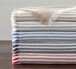 Clover Striped Fringe Throw