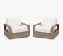 Indio Eucalyptus Modern Platform Swivel Outdoor Lounge Chair