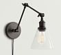 Flared Glass Plug-In Articulating Sconce (15'')