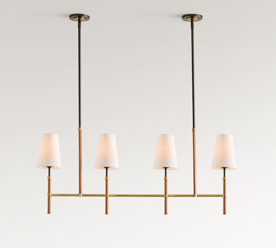 Harrison Leather Wrapped Linear Chandelier (46")