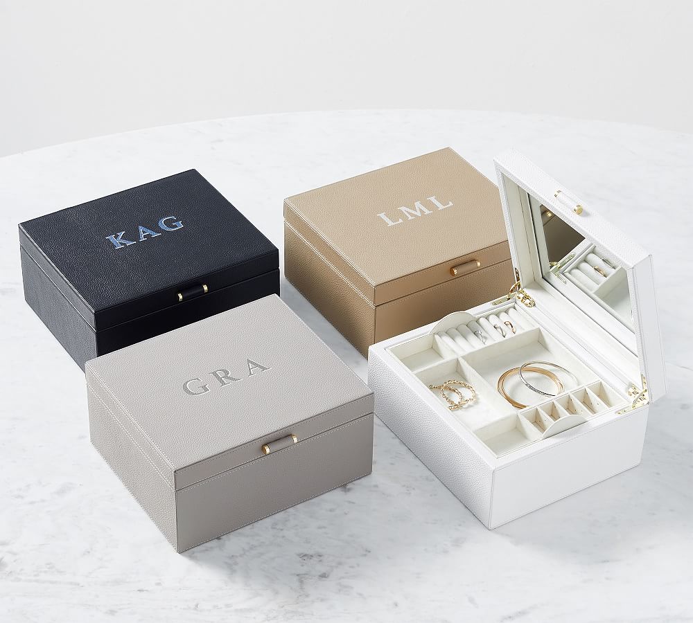 Quinn Leather Jewelry Box - Shadow Printed