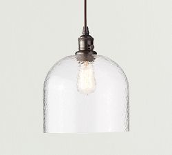 Textured Glass Cord Pendant (6&quot;-10&quot;)