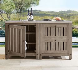 Abbott Outdoor Kitchen Acacia Two-Drawer &amp; Single-Door Cabinet