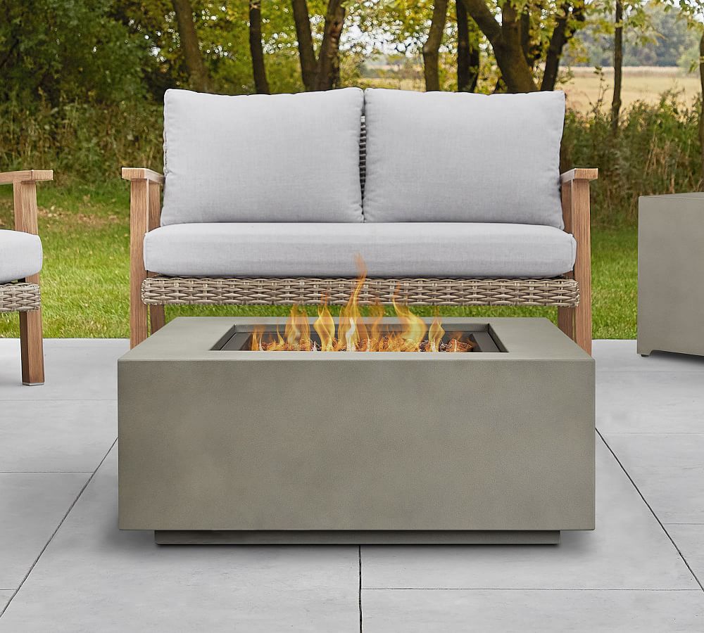 Burrows Steel Square Propane Fire Pit Table with Lid Cover (36&quot;)
