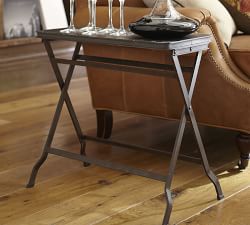 Carter Rectangular Metal Folding Tray Table (23&quot;)
