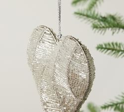 Handcrafted Glass Bead Heart Ornament - Set of 3