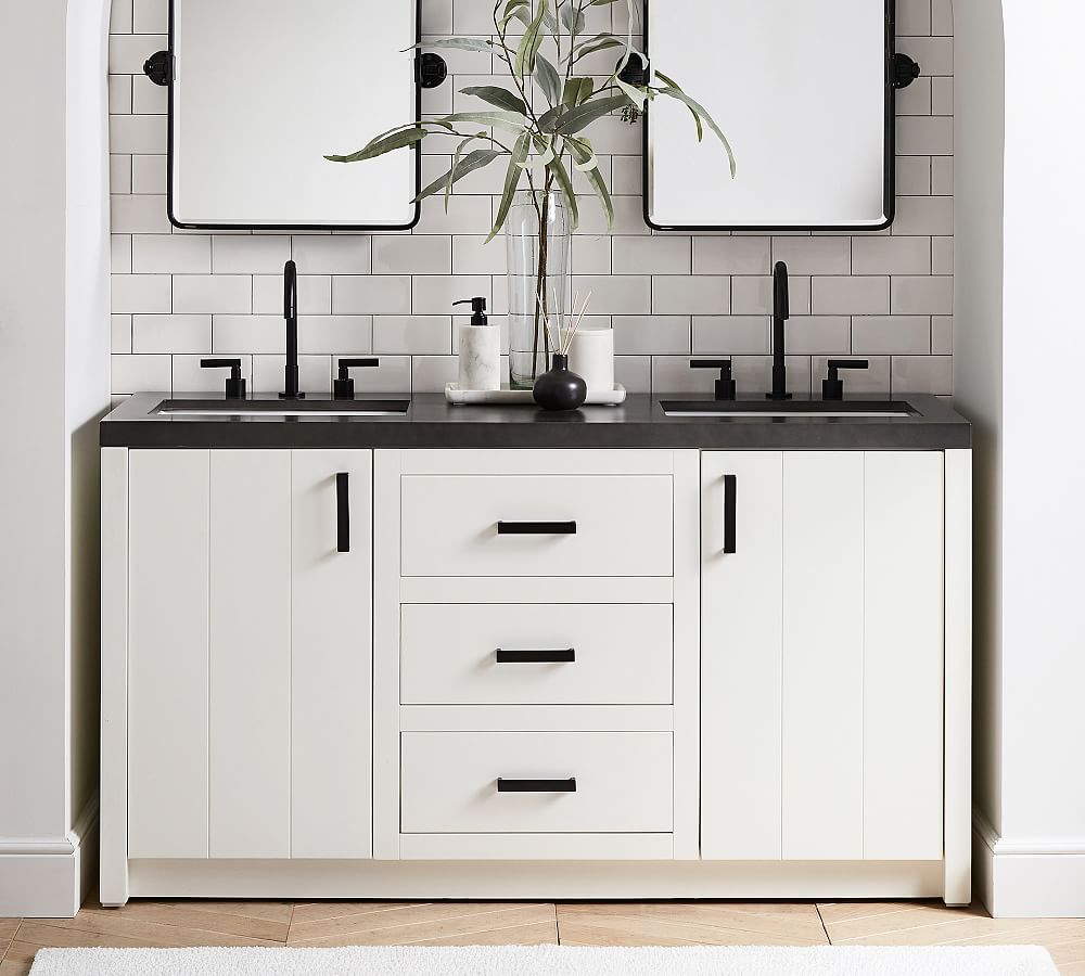 Austen 60&quot; Concrete Top Double Sink Vanity
