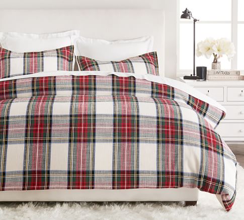 Stewart Plaid Cotton Duvet, Double/Queen
