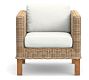 Huntington Petite Outdoor Cushion Cover Lounge Chair, High Performance Recycled Canvas, Frost