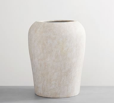 Artisan Hand Painted Earthenware Planter, Tall - 16"diam.