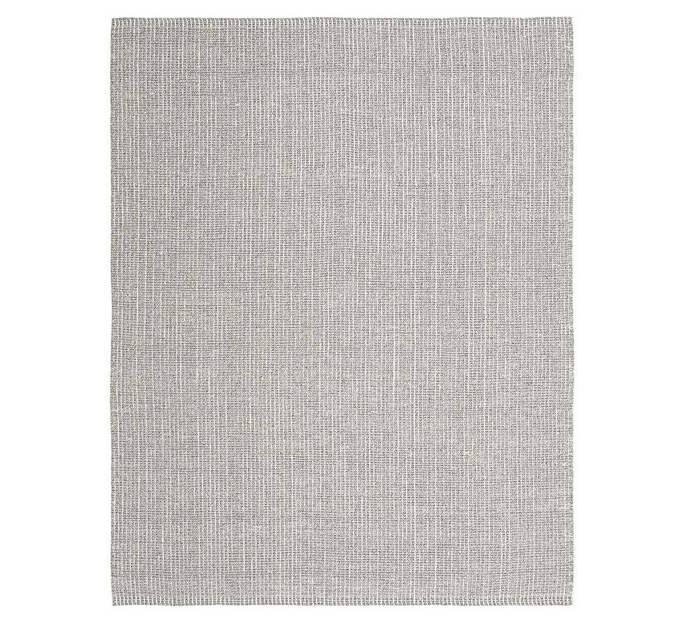 Handmade Gray Wool and Jute Reversible Rectangular Rug, 4' x 6'