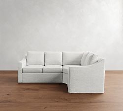 Cameron Slope Arm Slipcovered 3-Piece Wedge Sectional (106&quot;)