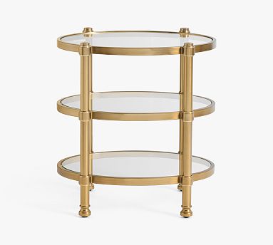 Everson Oval Glass Nightstand (22")