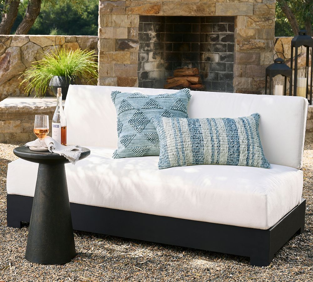 Malibu Metal Platform Armless Outdoor Loveseat