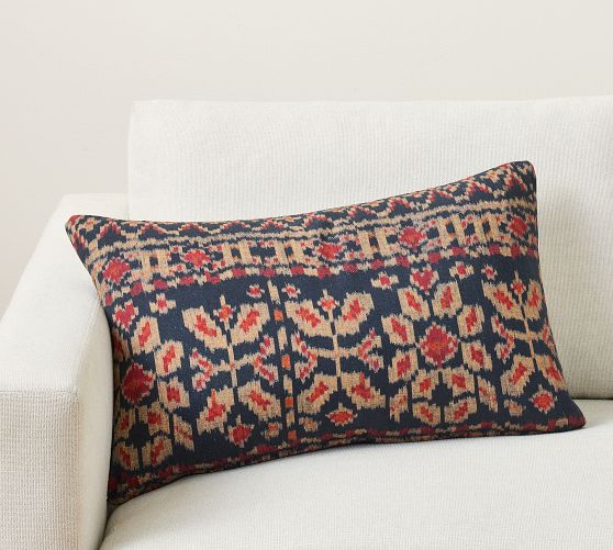 Burton Ikat Printed Lumbar Pillow