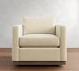 Carmel Slim Arm Wood Base Swivel Chair