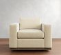 Carmel Wide Arm Wood Base Swivel Chair
