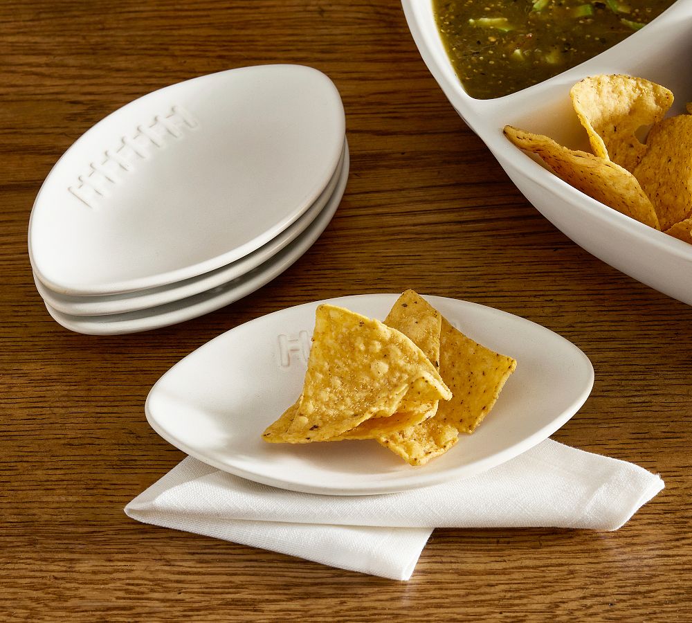 Football Stoneware Appetizer Plates - Set of 4