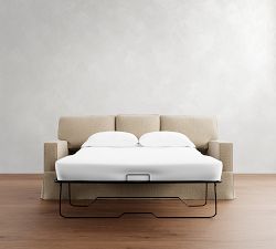 Buchanan Square Arm Slipcovered Sleeper Sofa with Memory Foam Mattress (78&quot;-84&quot;)