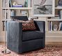 Ayden Barrel Arm Leather Swivel Chair