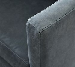 Ayden Barrel Arm Leather Swivel Chair