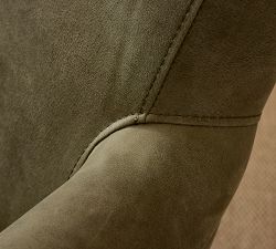 Irving Roll Arm Leather Swivel Chair