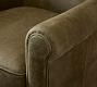 Irving Roll Arm Leather Swivel Chair