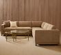 Jake Leather Seadrift Wood Base 3-Piece L-Shaped Sectional (108&quot;-111&quot;)