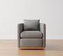 Ayden Barrel Arm Wood Base Swivel Chair