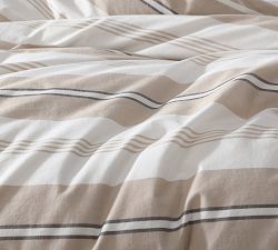 Pascal 3-Piece Striped Cotton Duvet Cover &amp; Shams Set