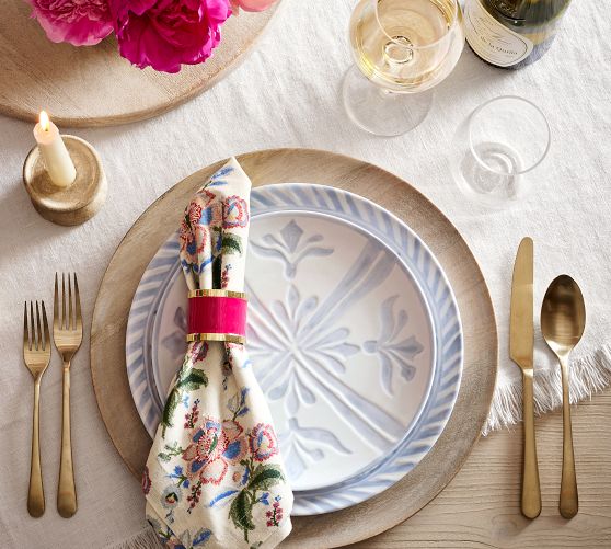 Chambray Tile Outdoor Melamine Salad Plates - Set of 4